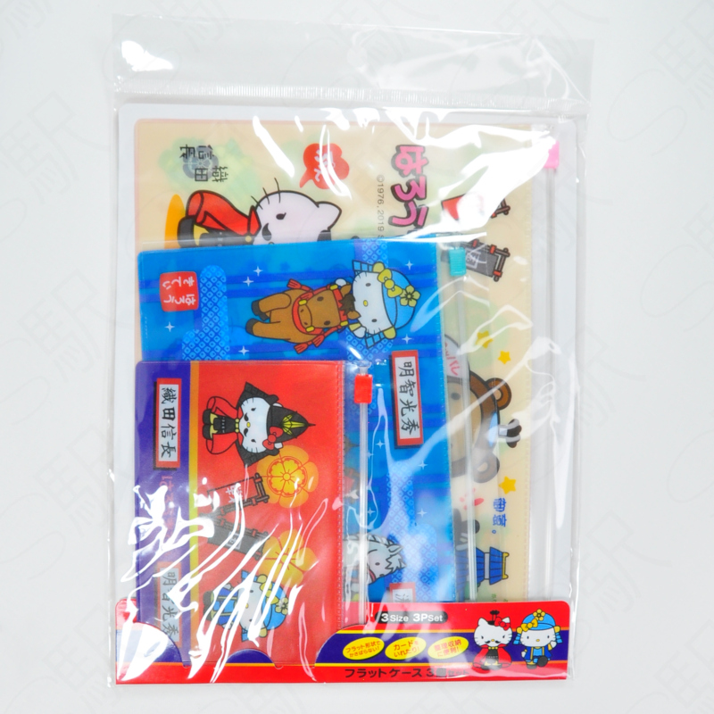 ASUNAROSYA Sanrio 3-Piece Set Flat Case Set - Hello Kitty Sengoku Series